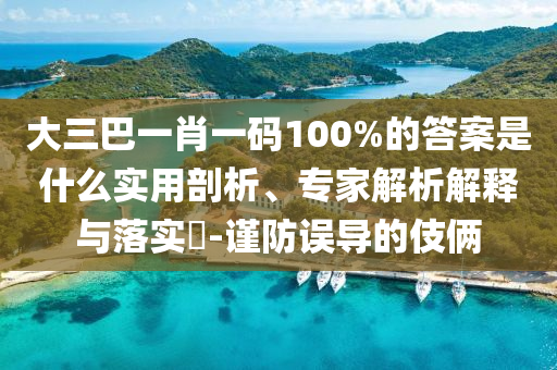 大三巴一肖一码100%的答案是什么实用剖析、专家解析解释与落实-谨防误导的伎俩
