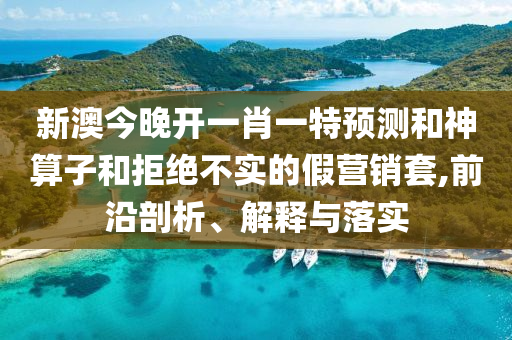 新澳今晚开一肖一特预测和神算子和拒绝不实的假营销套,前沿剖析、解释与落实